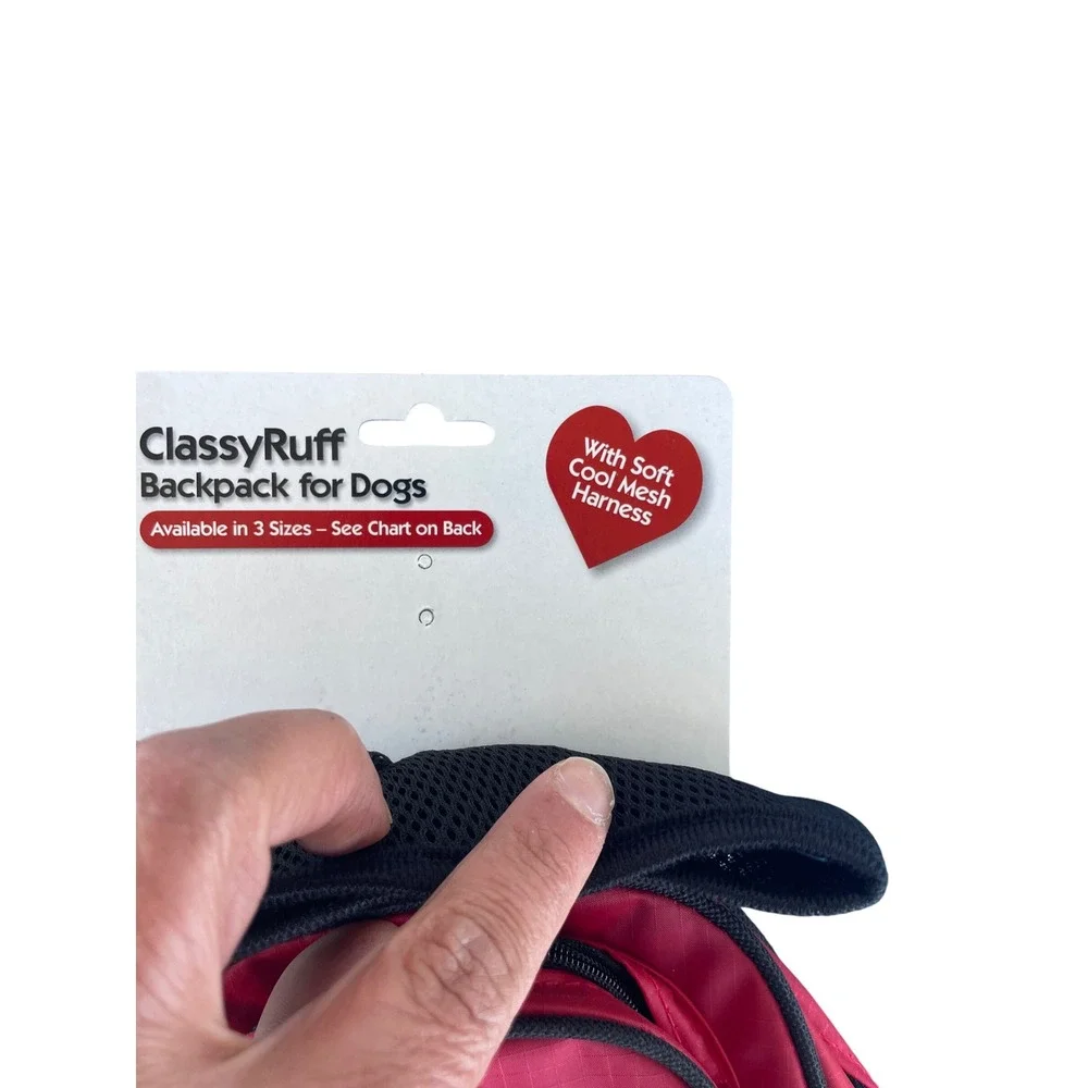 Sarah‎ & Tom ClassyRuff Dog Backpack Harness Red Extra Small 7 Inch 01114 NEW